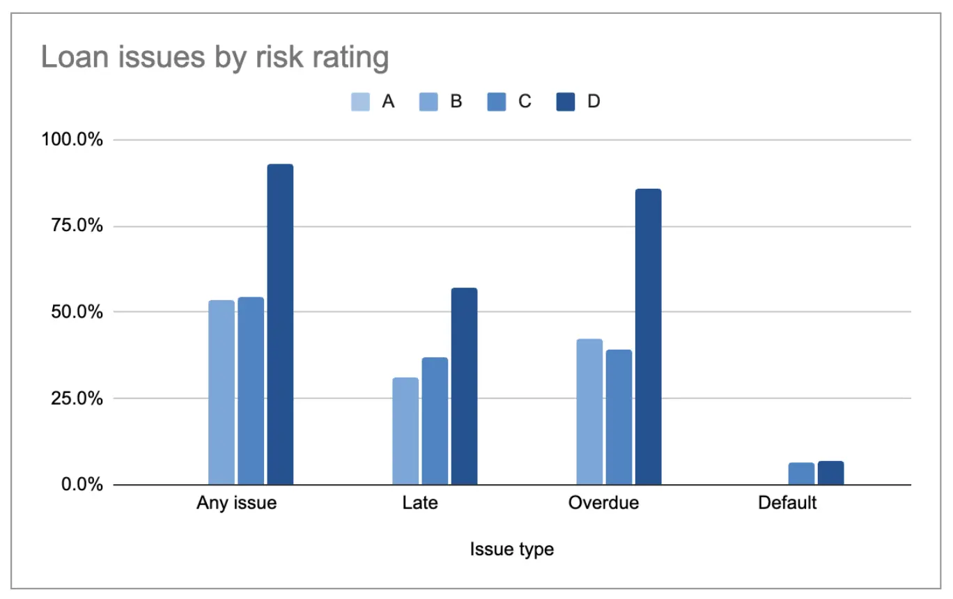 Loan issues by risk rating